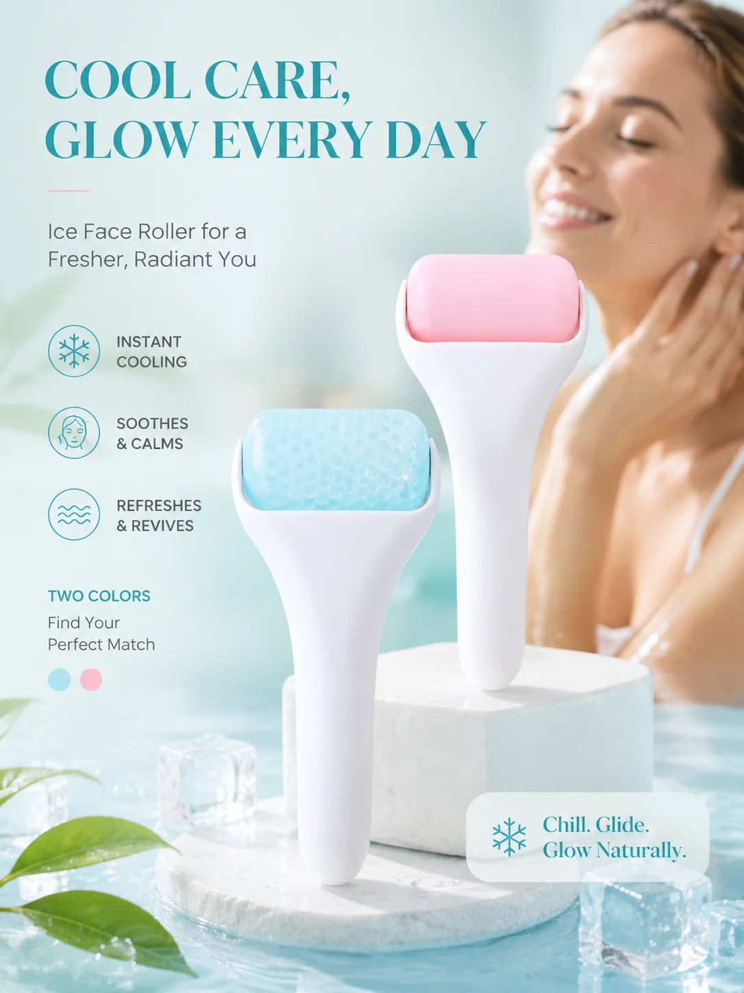 Ice Face Roller for Face and Eyes Therapy Skin Care