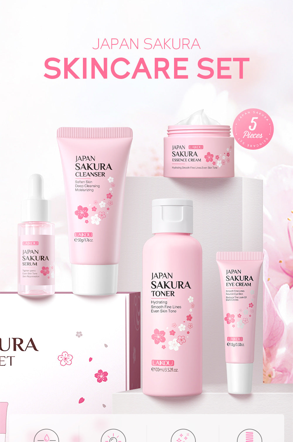 LAIKOU Sakura 5pcs Skin Care Kit