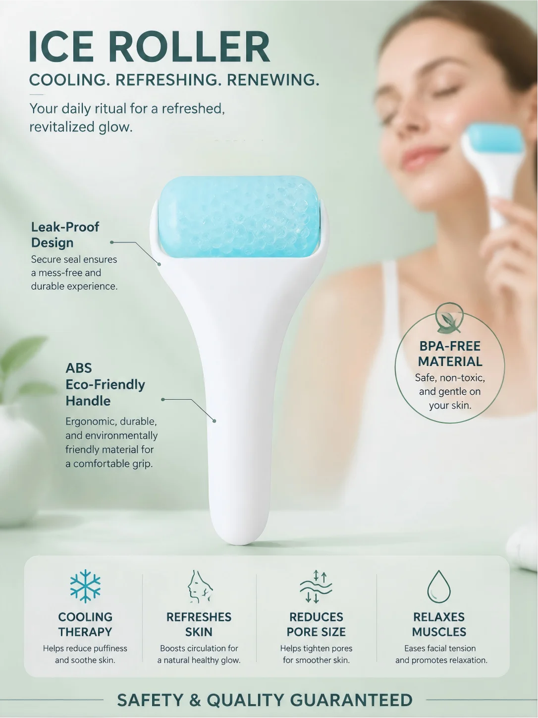 Ice Face Roller for Face and Eyes Therapy Skin Care