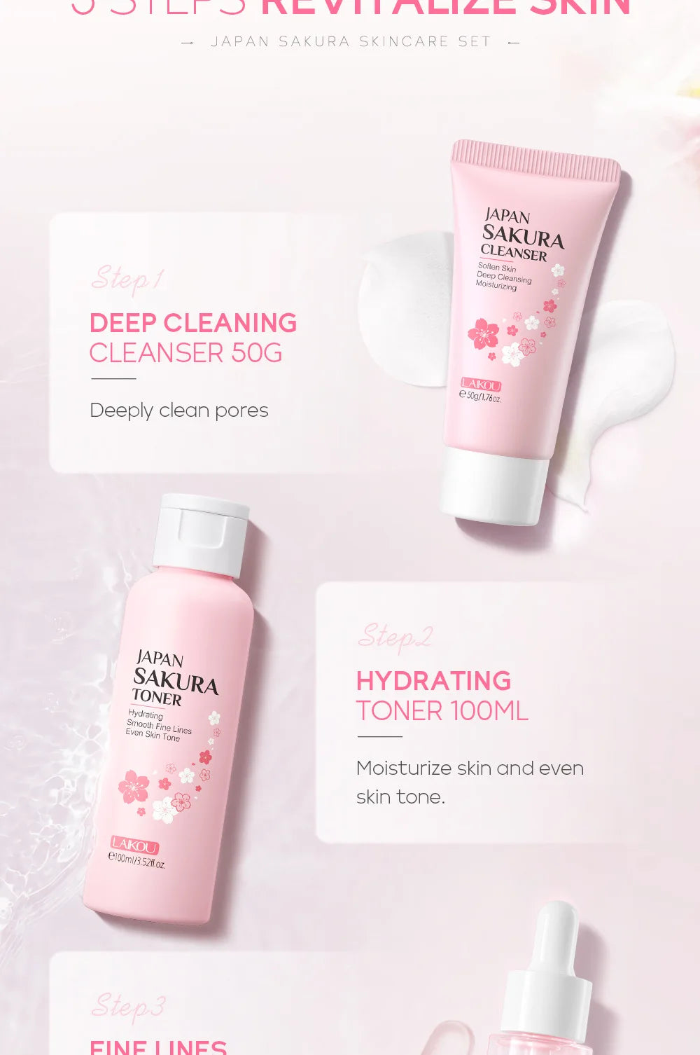 LAIKOU Sakura 5pcs Skin Care Kit